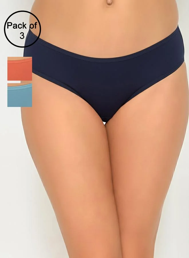 Clovia  Pack of 3- Solid Bikini with Inner Elastic - Cotton for Women | Best Price UAE